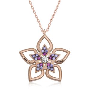 ​Gümüş Rose Çiçek Kadın Kolye