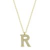 Gümüş Gold R Harfi Kadın Kolye