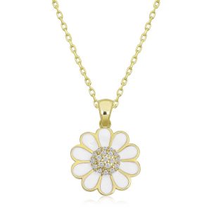 Gümüş Gold Papatya Kadın Kolye