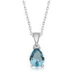 Gümüş Turkuaz Damla Taşlı Kadın Kolye