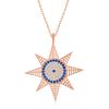 Gümüş Rose Nazarlı Kutup Yıldızı Kadın Kolye