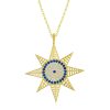 Gümüş Gold Nazarlı Kutup Yıldızı Kadın Kolye