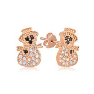 Gümüş Rose Kardan Adam Kadın Küpe