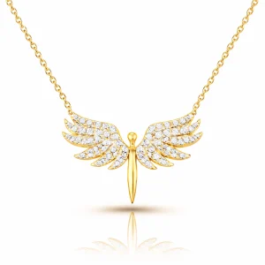 Gümüş Gold Mikail Meleği Bayan Kolye