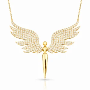 Gümüş Gold Mikail Meleği Kadın Kolye