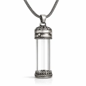 Gümüş İçi Açılabilen Muska Kabı Cevşen Erkek Kolye