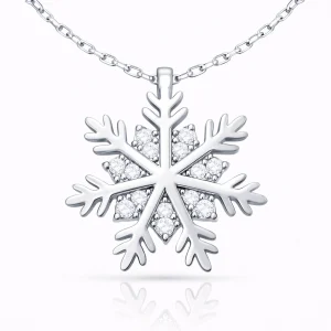 Gümüş Kar Tanesi Kadın Kolye
