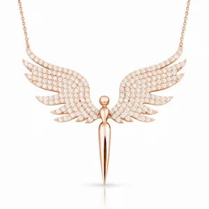 Gümüş Rose Mikail Meleği Kadın Kolye