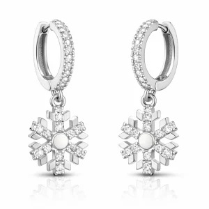 Gümüş Sallantılı Kar Tanesi Kadın Küpe