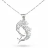Gümüş Çift Yunus Balığı Kadın Kolye